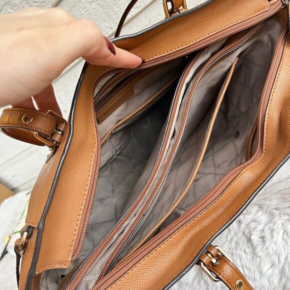 MICHAEL KORS Acorn Leather Voyager Laptop Jet Set Tote Shoulder Bag Traveller - Picture 5 of 11